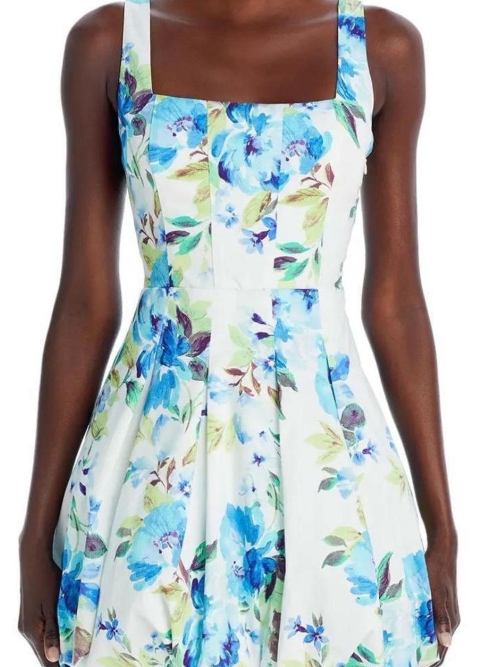 Aqua - Blue Floral Bubble Dress